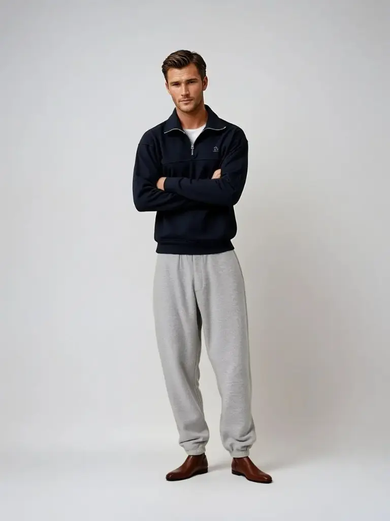 The Urban Luxe Half-Zip Sweatshirt Set  Product Description: