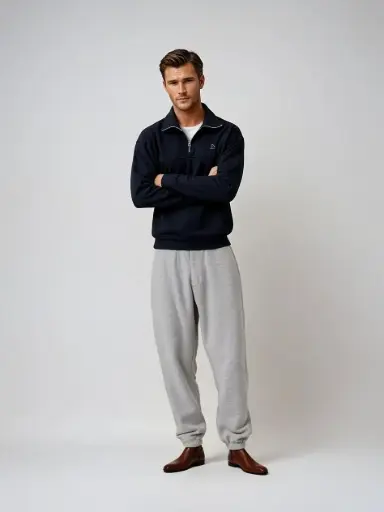 The Urban Luxe Half-Zip Sweatshirt Set  Product Description: